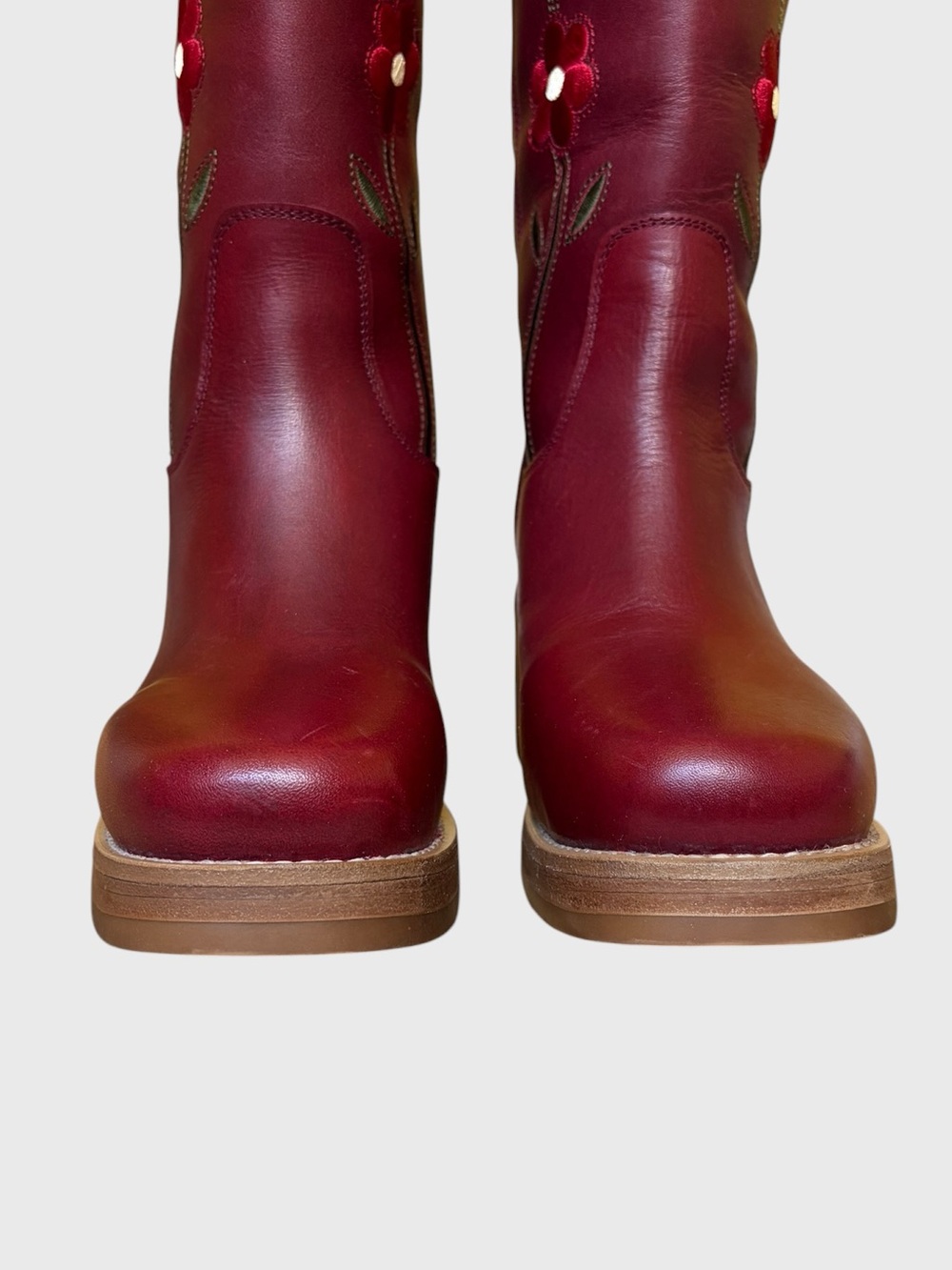 NWB Dingo Women's Bloom Embroidered Leather Boot in Merlot Size 7.5 Boho Western - Picture 9 of 16